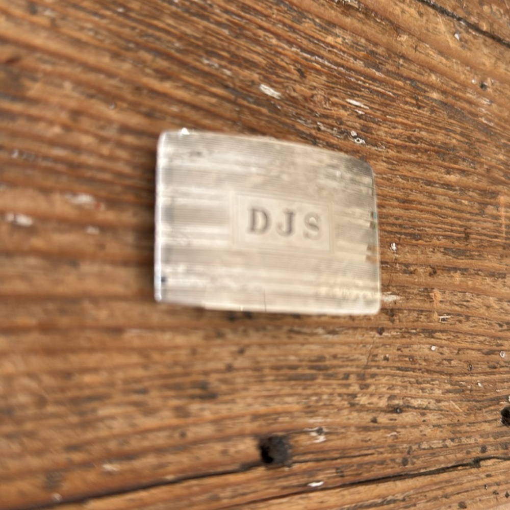 Tiffany & Co. Sterling Silver Belt Buckle Monogrammed “DJS”. GUC.